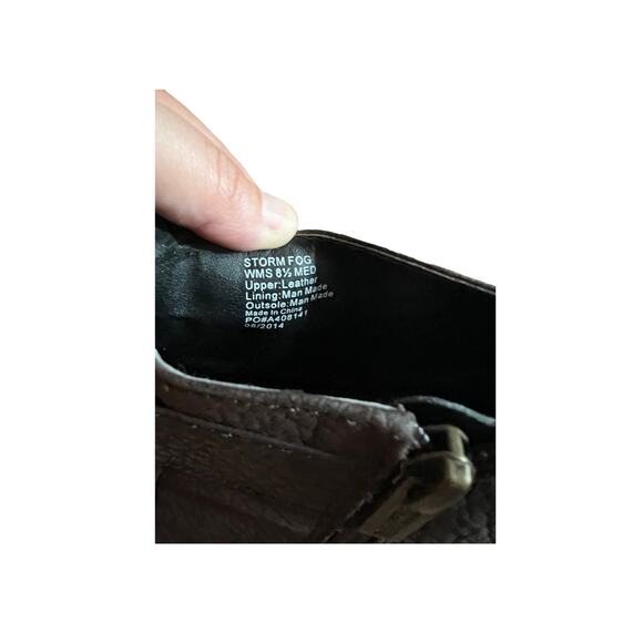 Kenneth Cole Reaction Brown Pebbled Leather Wedge Heel Ankle Boots Size 8.5 - Picture 3 of 8